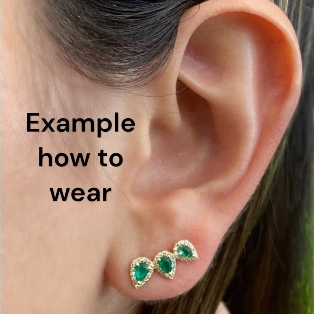 Black Onyx Gold Climber Earrings - Picture 3 of 4
